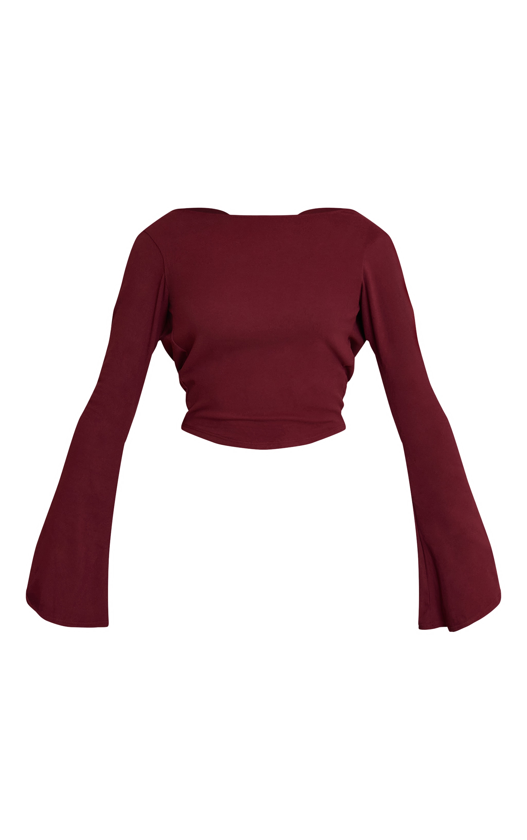 Wine Ultra Soft Cowl Back Drapey Long Sleeve Top  image 5