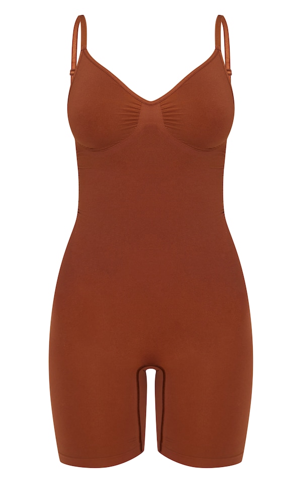 Brown Low Back Shapewear Bodysuit