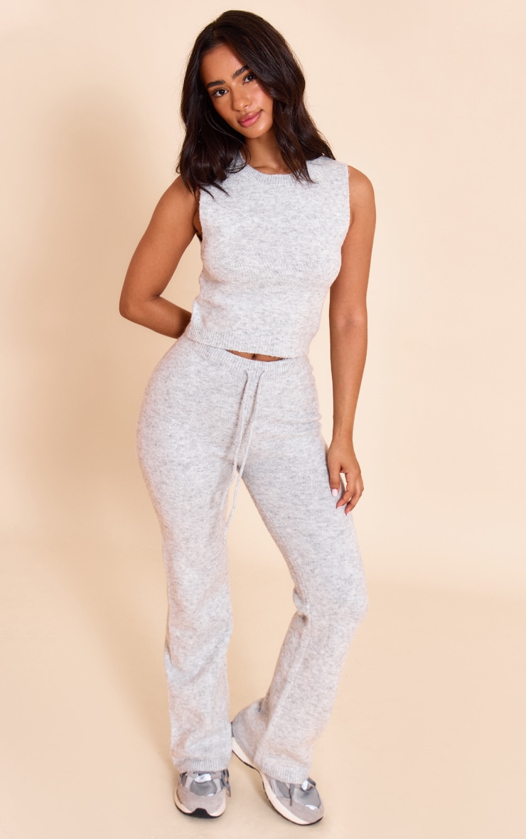 Petite Ash Grey Knitted Vest Top image 3