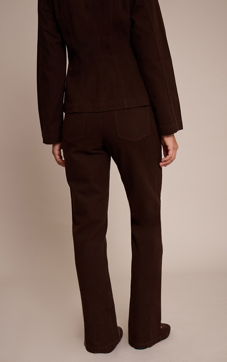 Dark Chocolate High Waist Straight Leg Jeans image 3