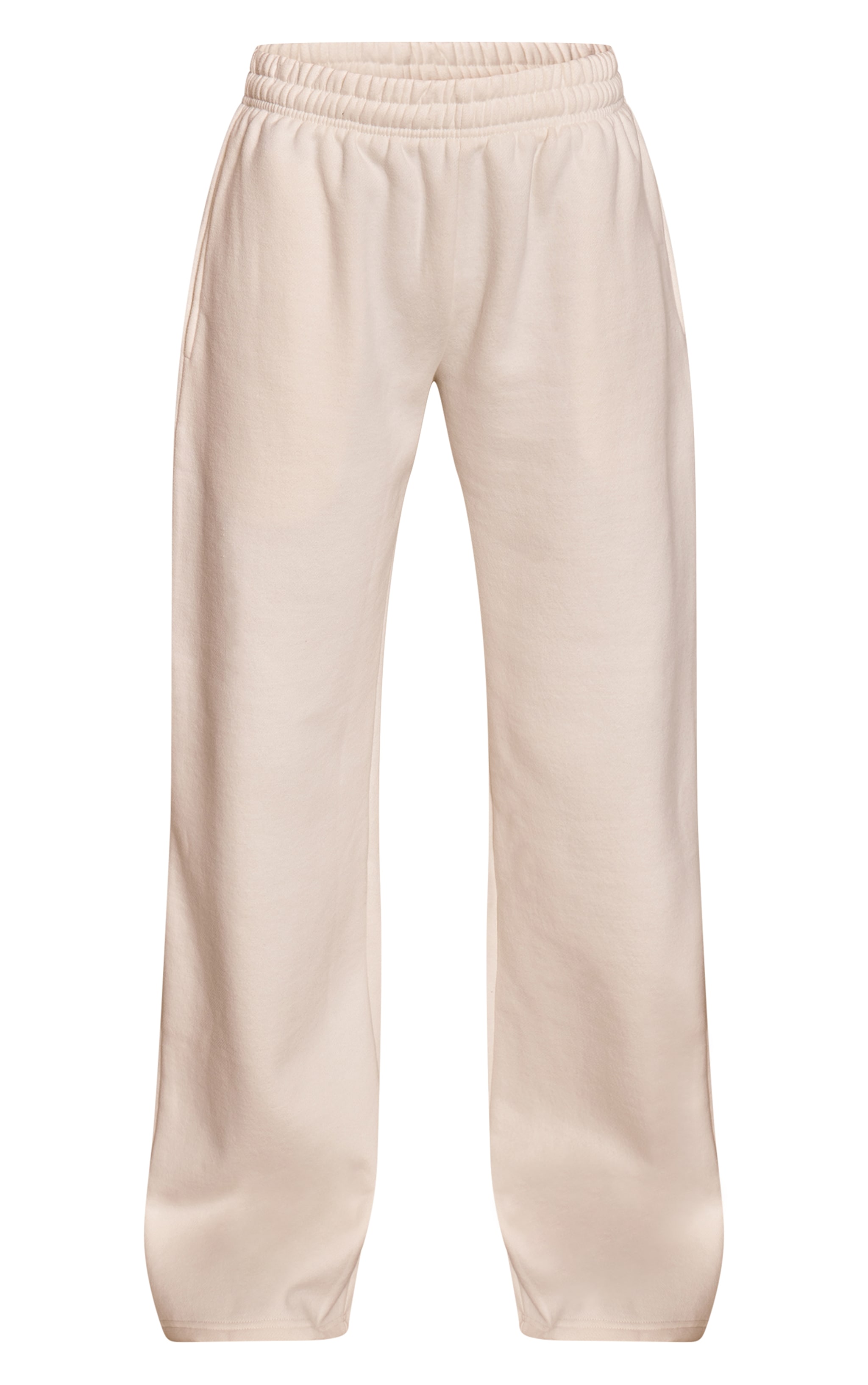 Cream Cotton Fleece Straight Leg Sweatpants image 5