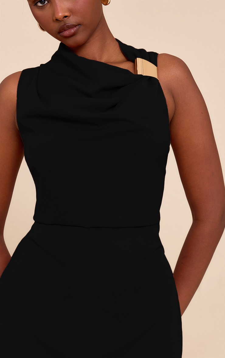 Black Trim Shift Mini Dress image 4
