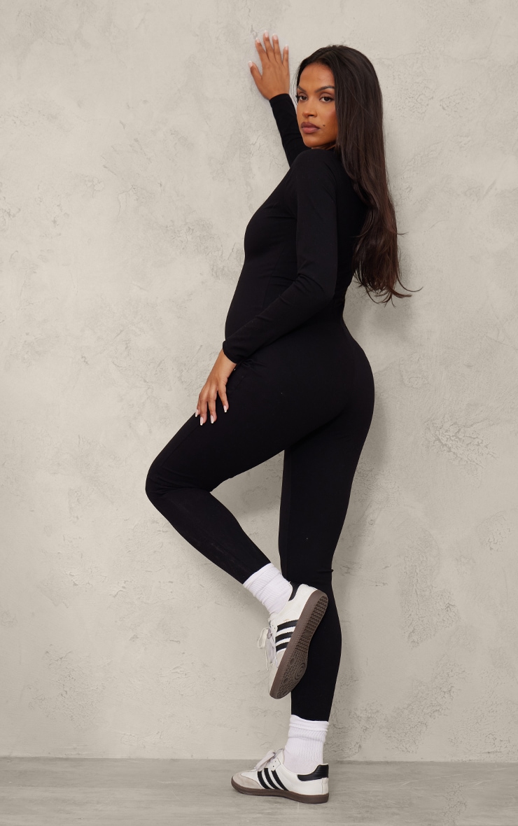 Maternity Black Contour Sculpt Long Sleeve Jumpsuit image 2