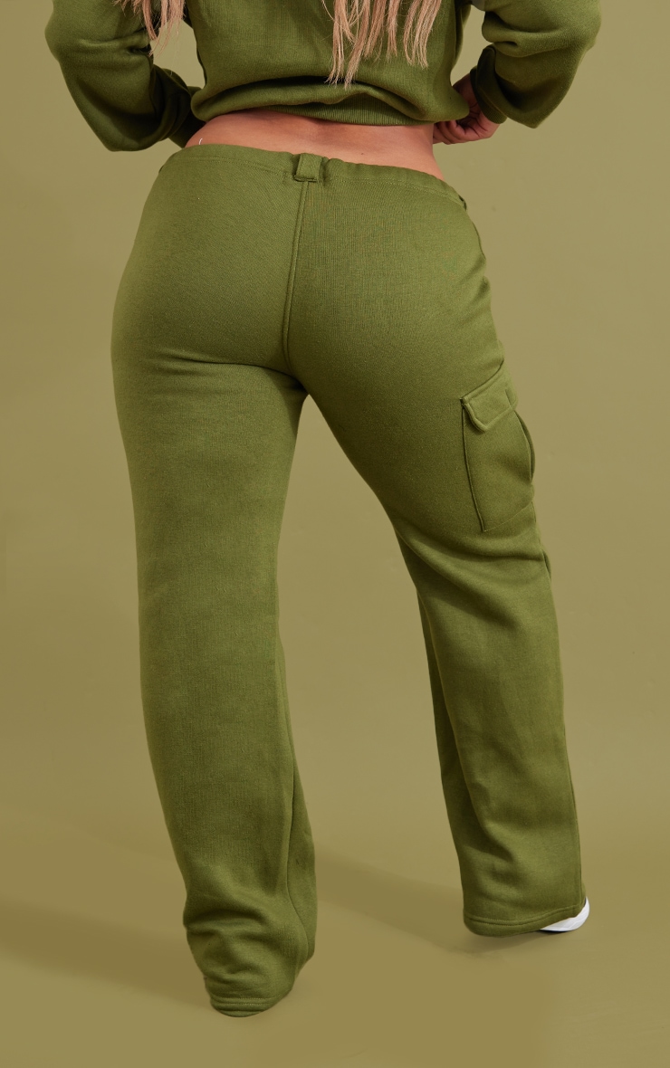 Shape Khaki Toggle Pocket Detail Wide Leg Joggers image 3
