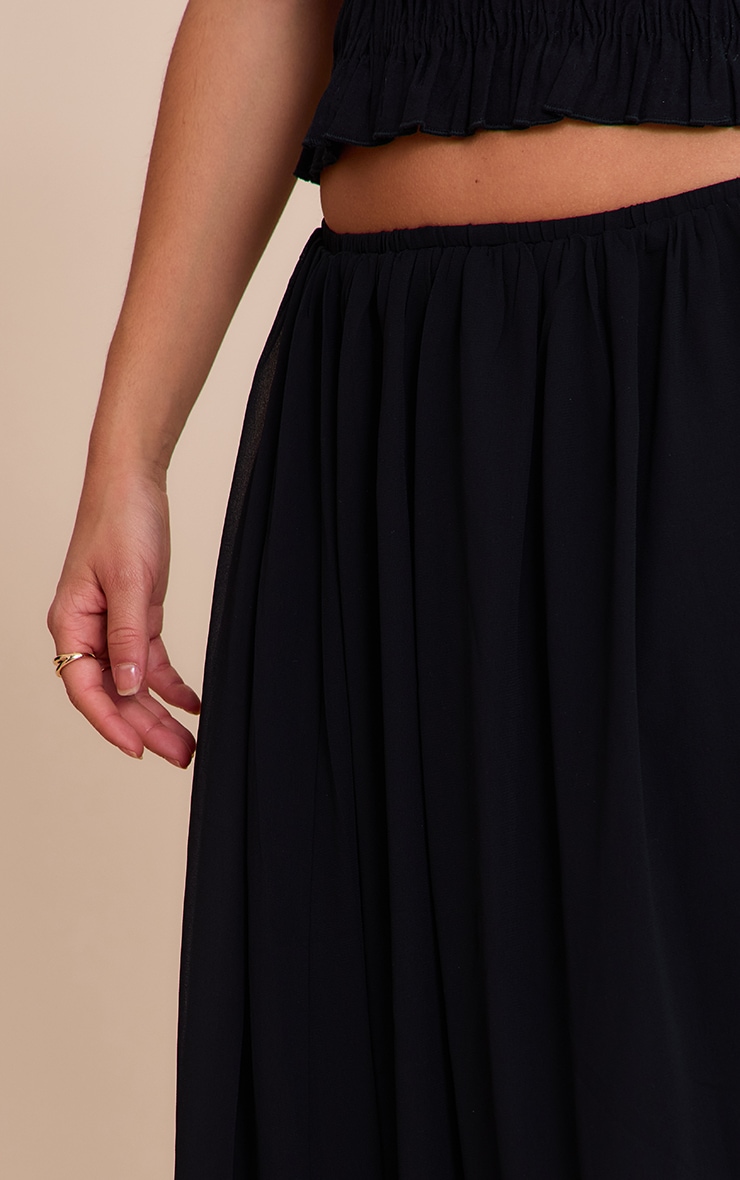 Black Chiffon Floaty Maxi Skirt image 4