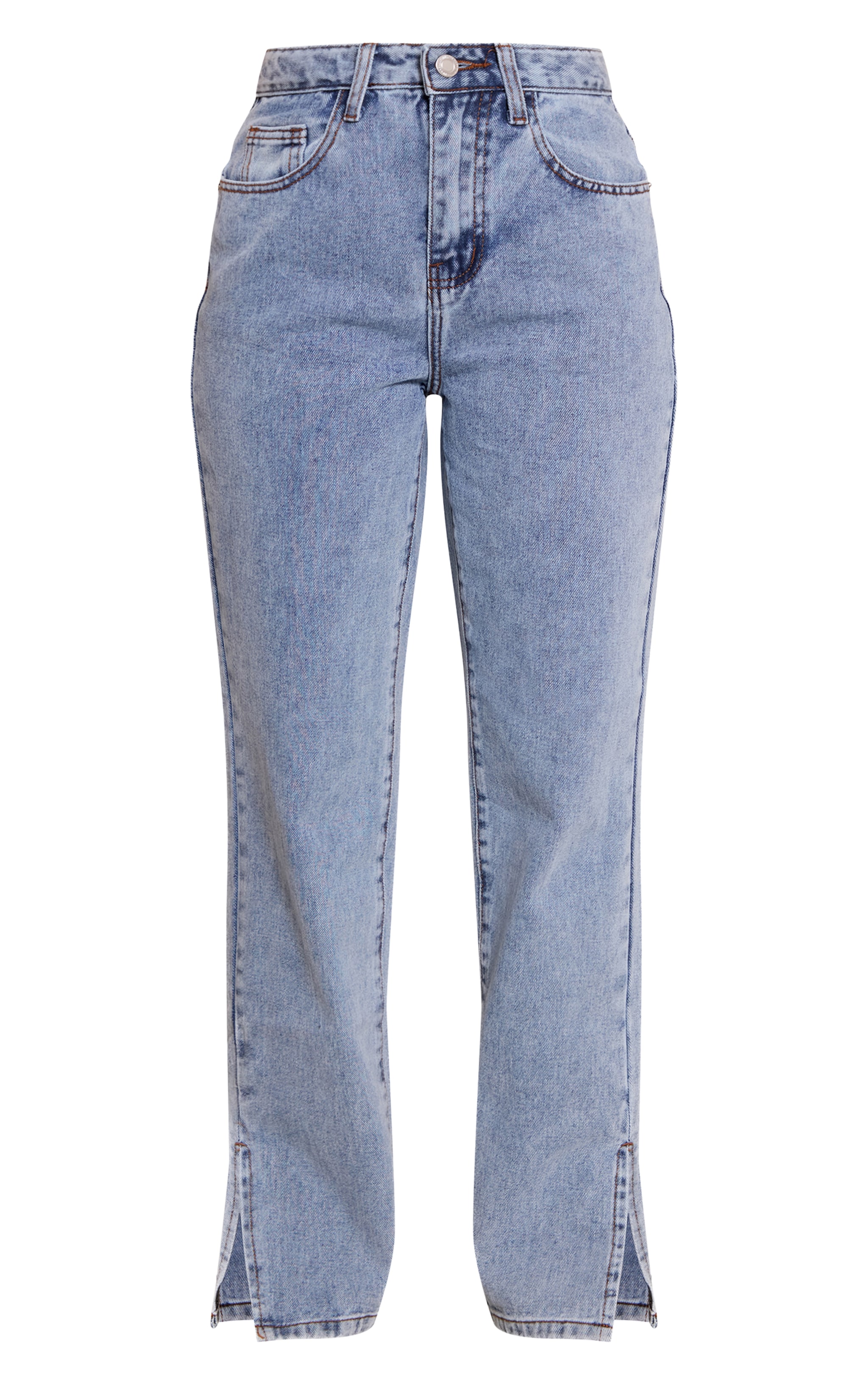 Petite Light Blue Split Hem Jean image 5