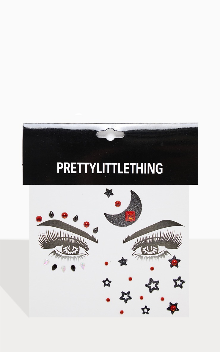 PRETTYLITTLETHING Red Moonchild Face Jewels
