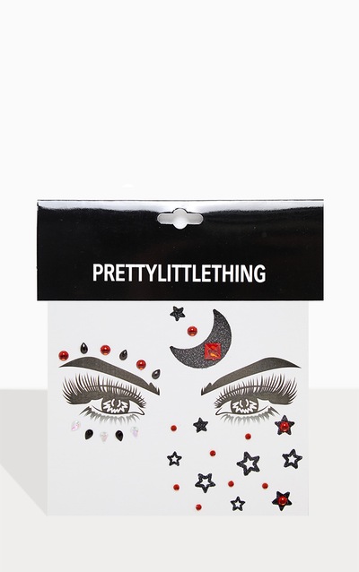 PRETTYLITTLETHING Red Moonchild Face Jewels