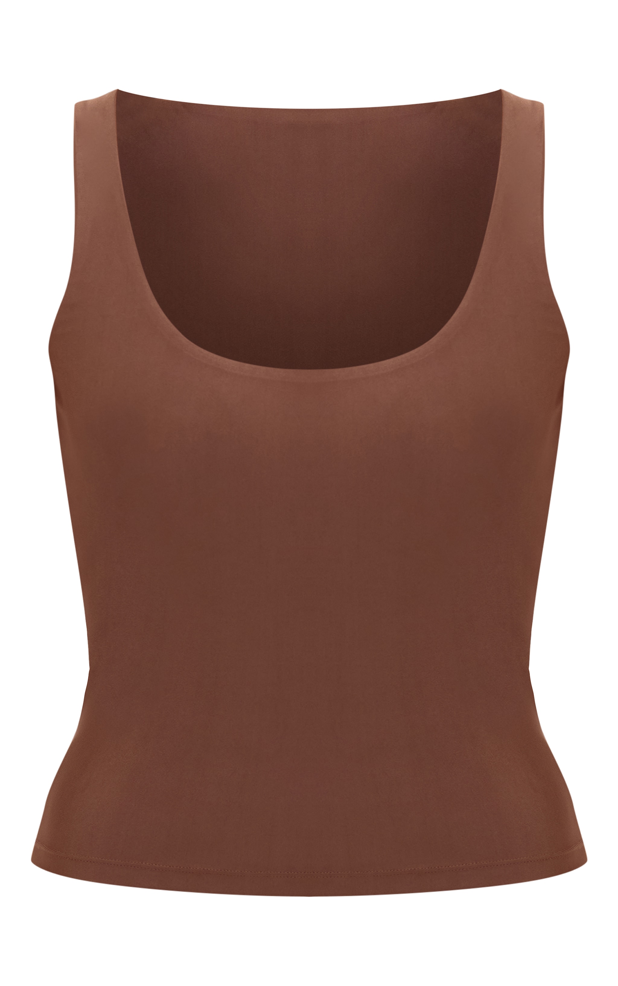 Espresso Polyamide Scoop Neck Vest Top image 5