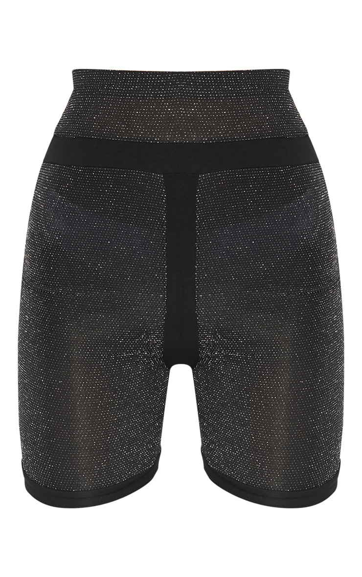 black glitter cycling shorts