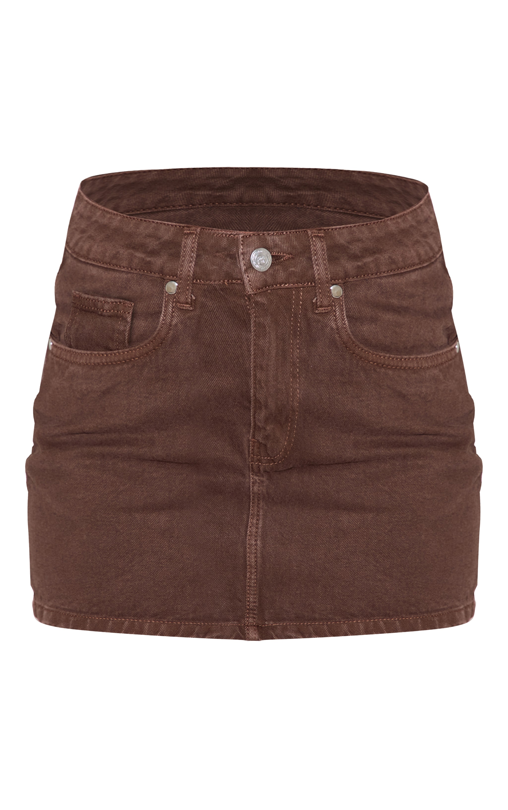 Chocolate Brown Denim Mini Skirt image 6