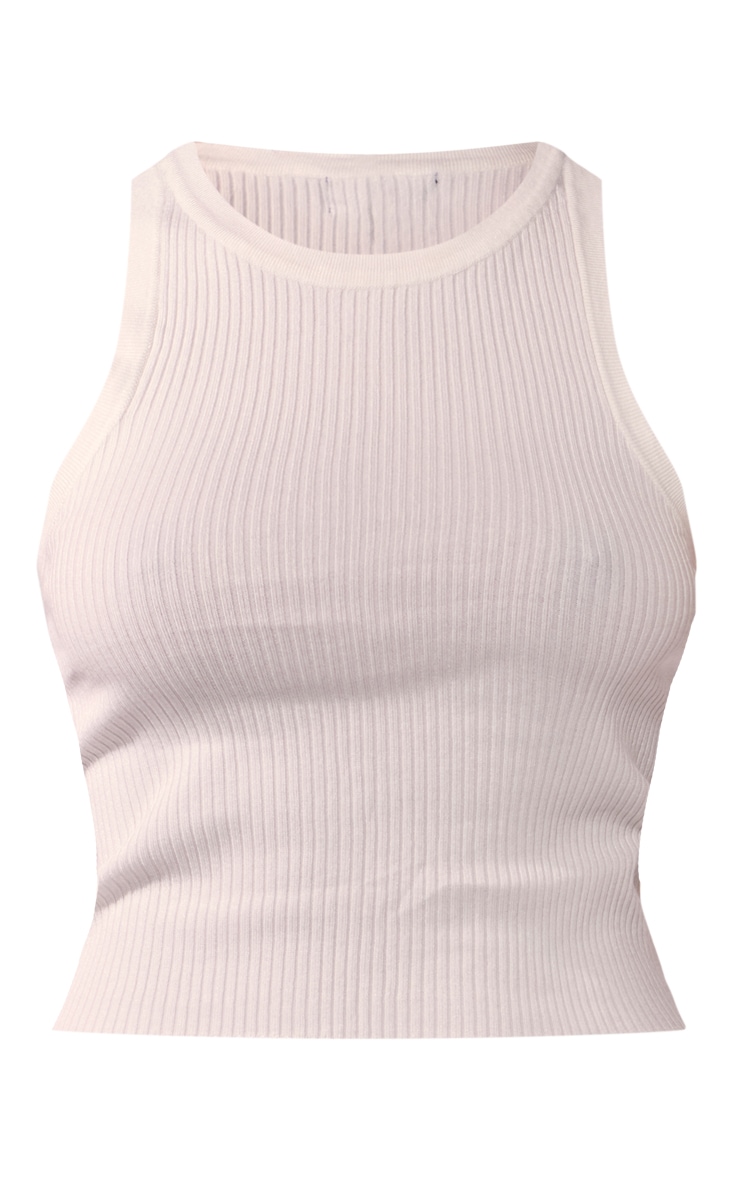 White Knitted Longline Vest image 5