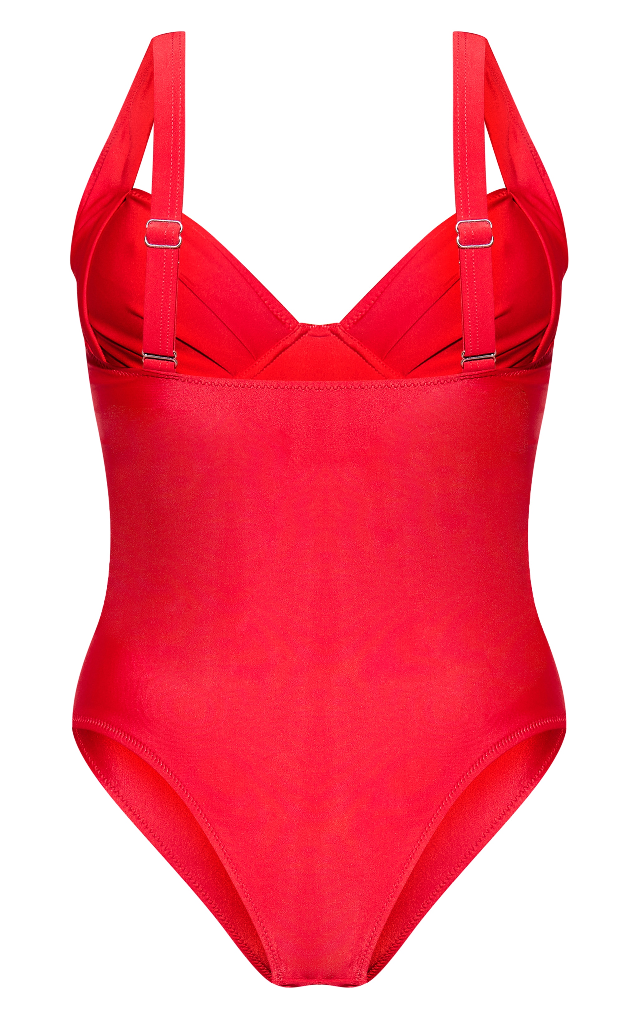 Red Ruched Cup Underwired Swimsuit image 6