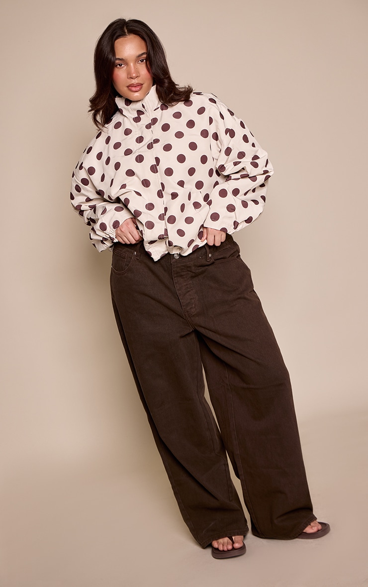 Plus Dark Chocolate Straight Leg Dip Front Jeans