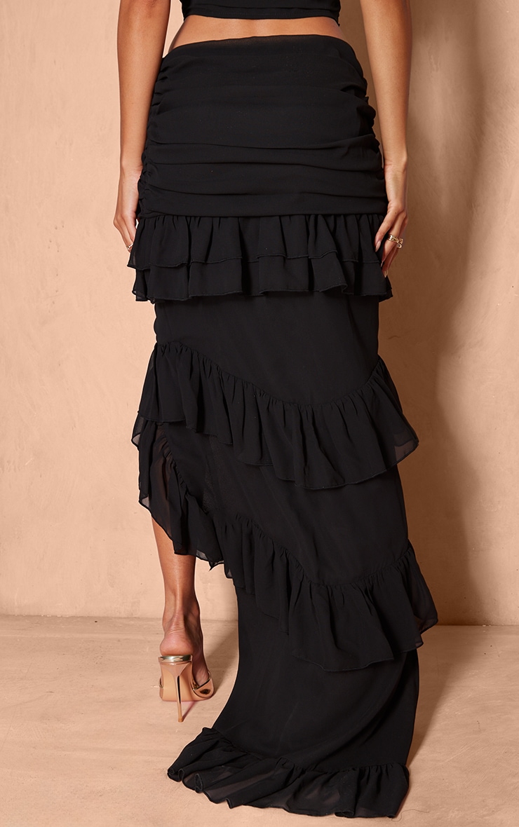 ◆Loulouseoul◆ Unbar Frill Maxi Skirt Black Black Liam Maxi Skirt by Loulou de Saison on Sale