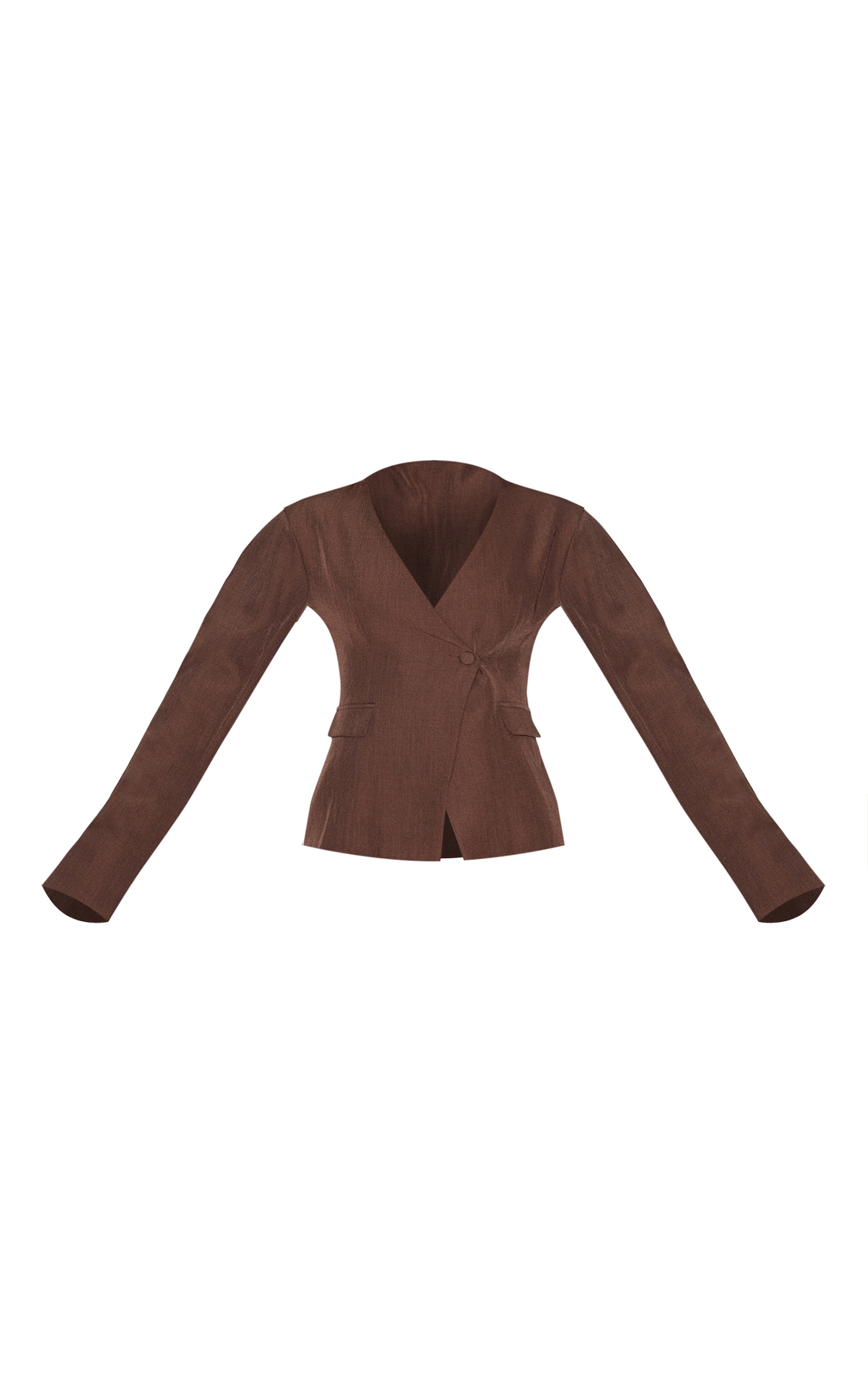 Tall Blazer de tailleur asymétrique cintré chocolat image 5