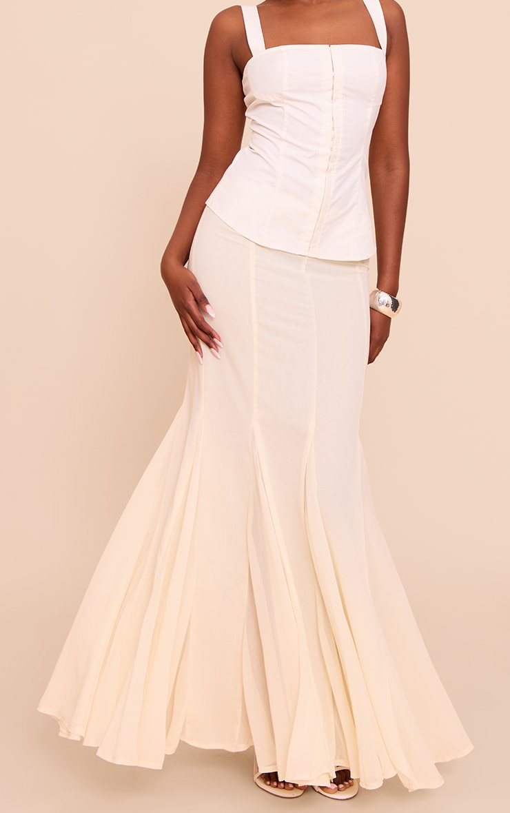 Lemon Chiffon Godet Hem Maxi Skirt | Bottoms