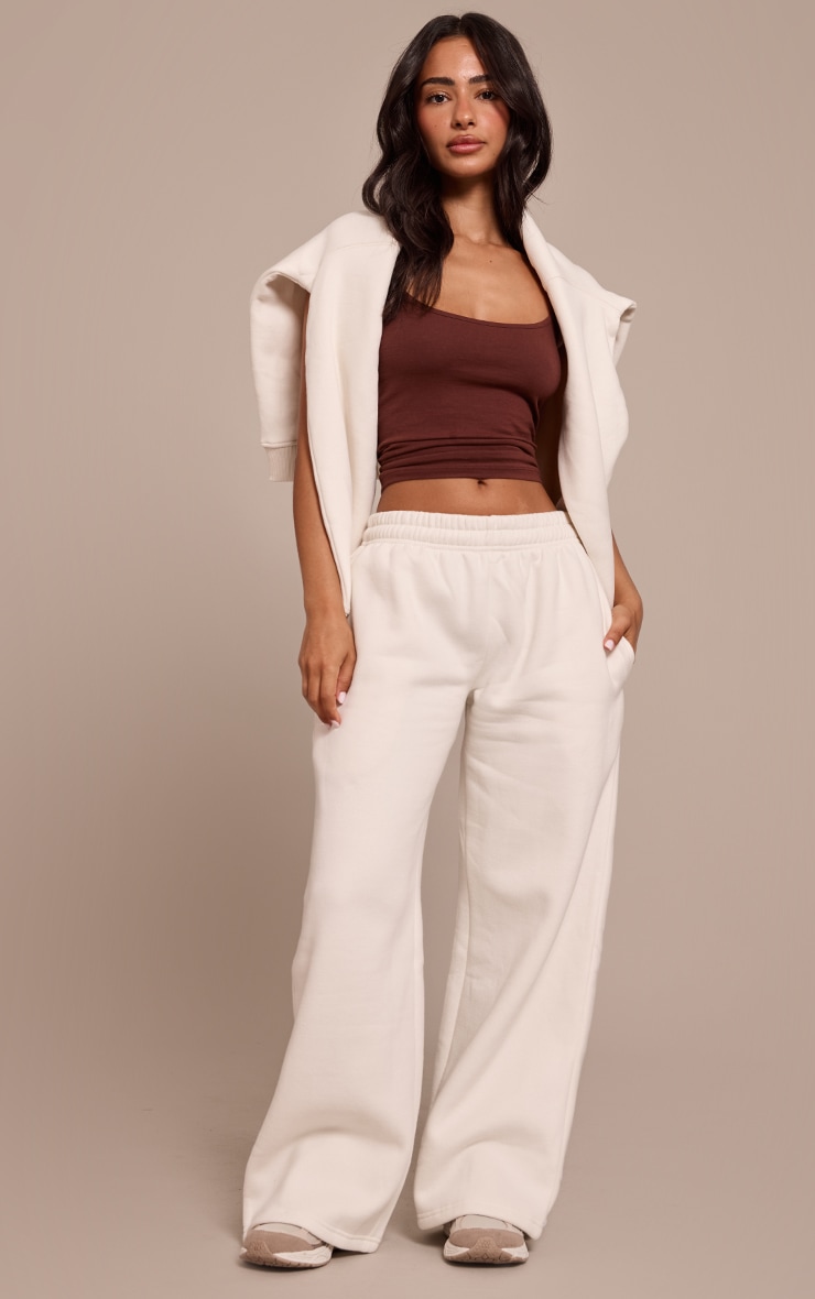 Petite Cream Straight Leg Sweatpants image 1