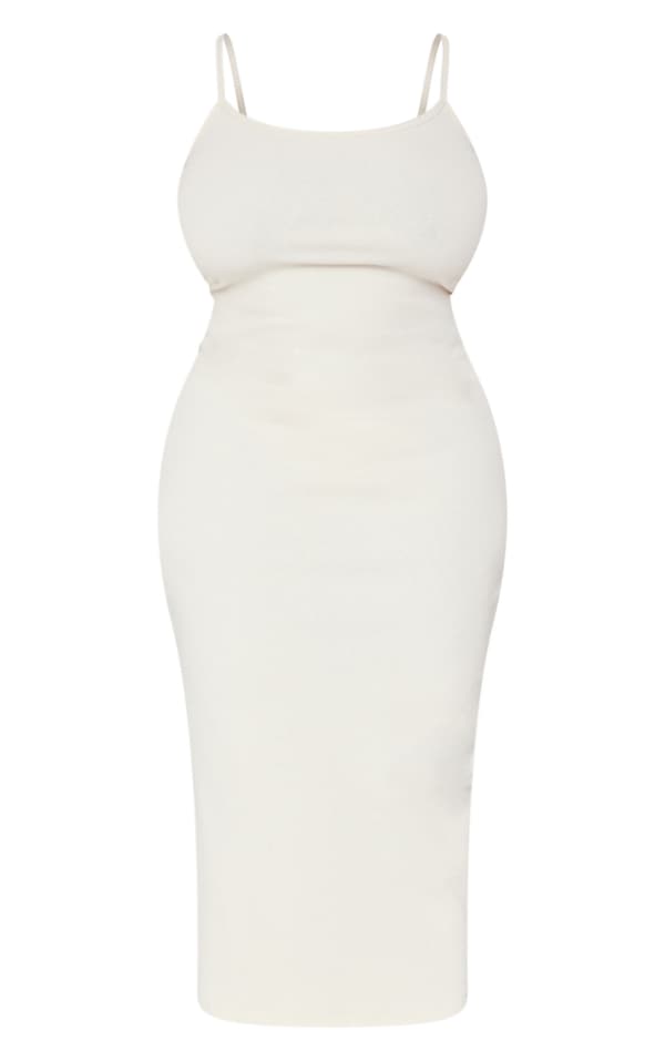 Plus Stone Rib Low Back Strappy Midi Dress image 5