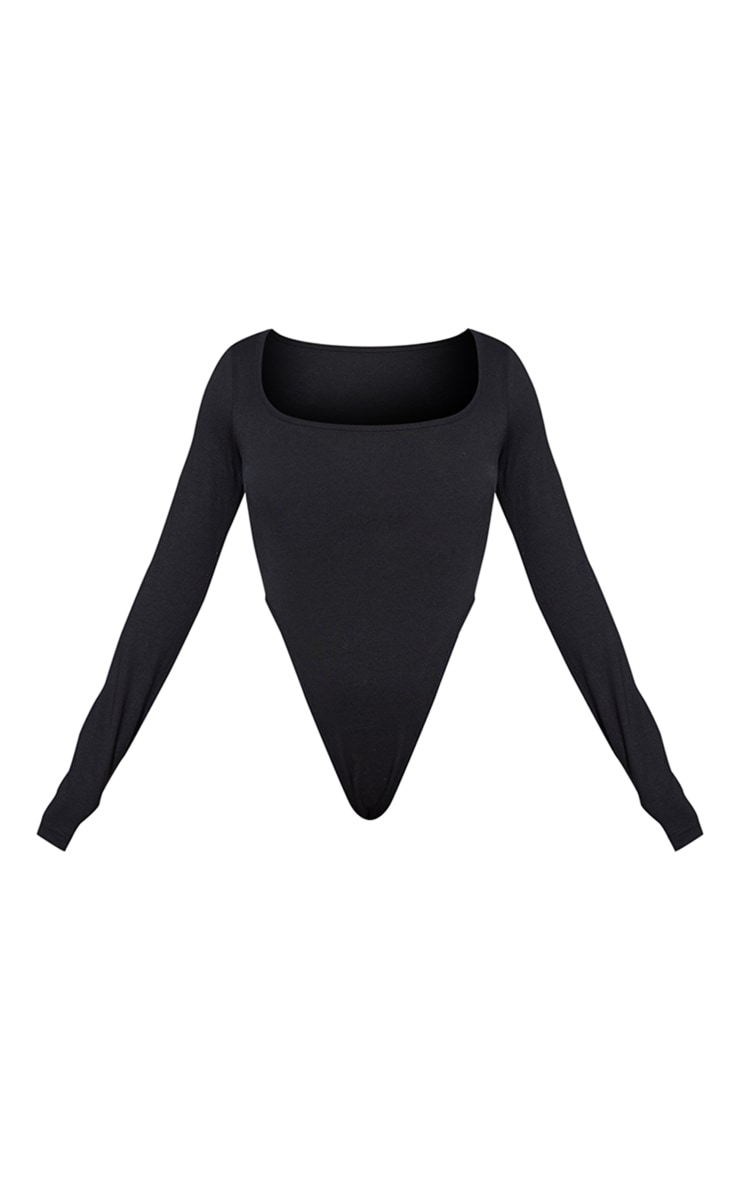 Black Long Sleeve High Leg Bodysuit image 6