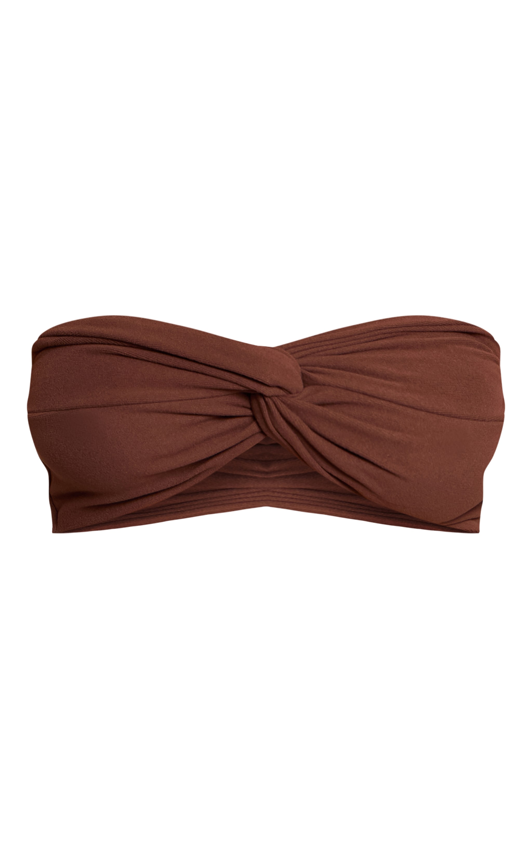 Petite Top bustier très doux chocolat torsadé devant image 5