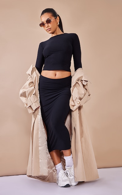 Soft Midi Skirt Black