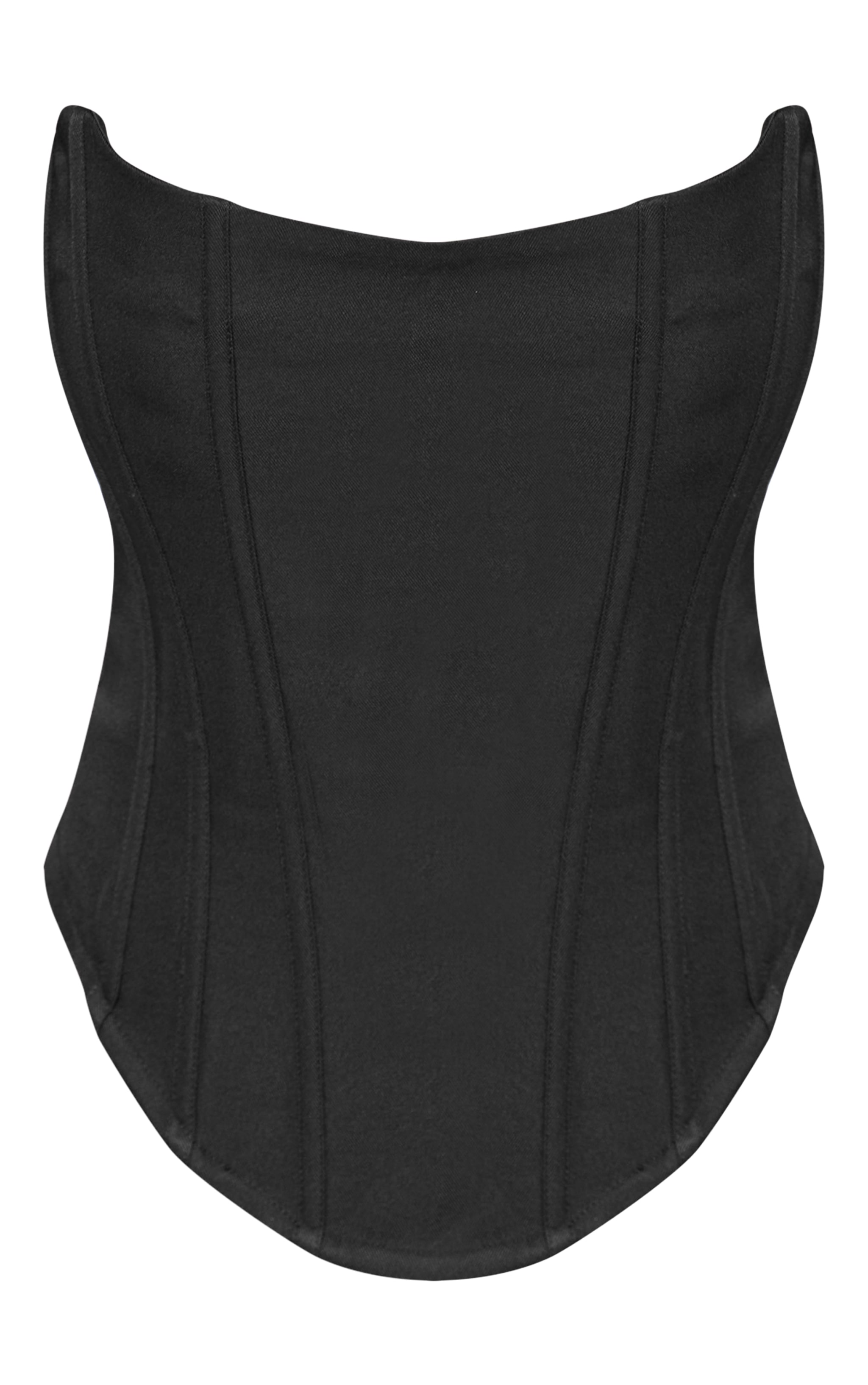 Shape Black Bandeau Longline Corset Top image 5