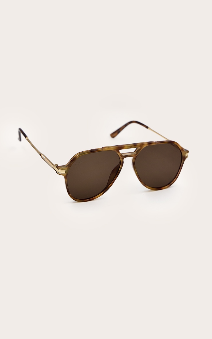 Peepers Jeepers Lunettes de soleil style aviateur en écailles marron clair image 2