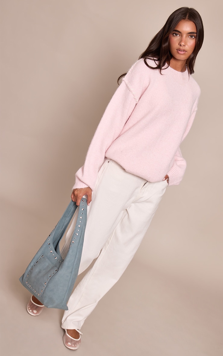 Pink Blanket Stitch Knit Jumper image 3