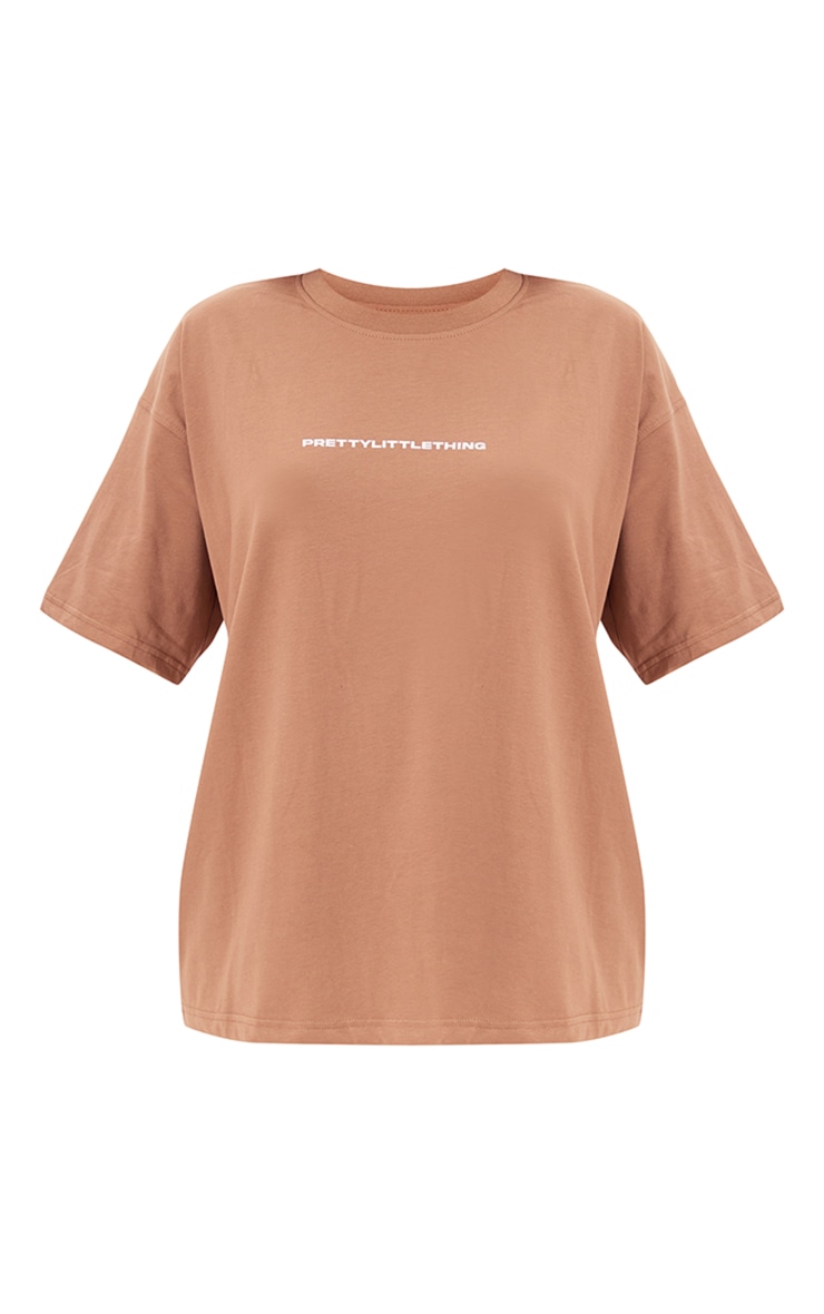 PRETTYLITTLETHING T-shirt oversize café au lait imprimé image 5