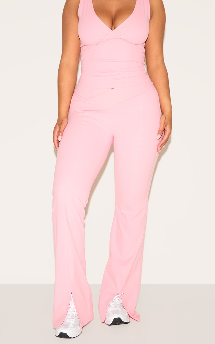Shape Candy Pink Sculpt Active V Waist Split Front Flare Pants image 2