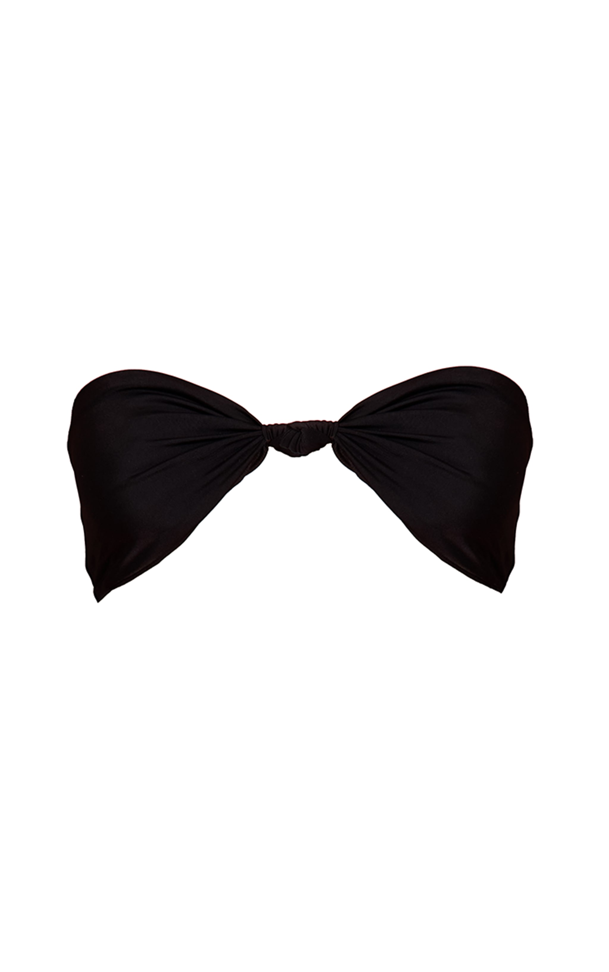 Black Bandeau Knot Front Bikini Top image 5