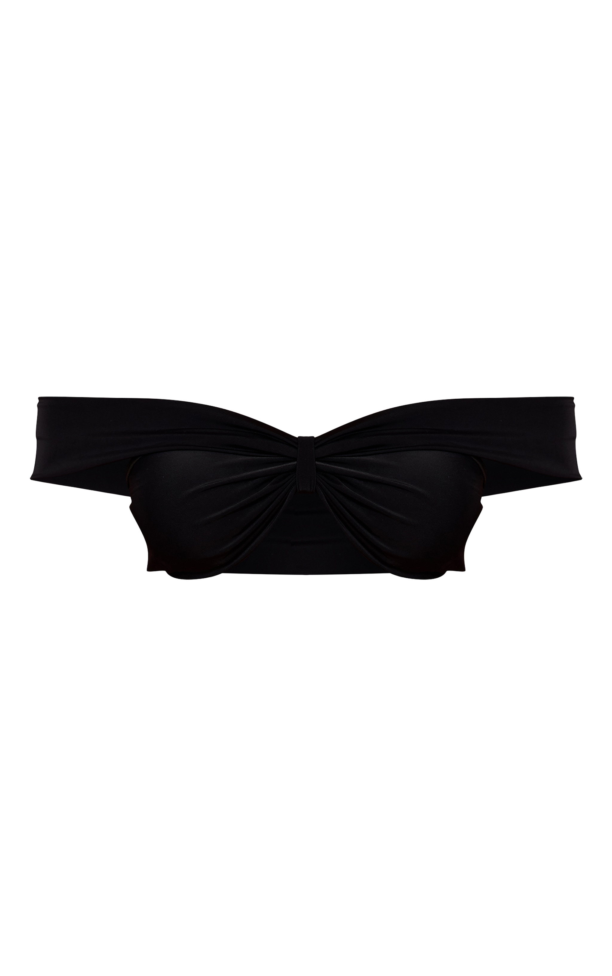 Black Bardot Strap Bikini Top image 5