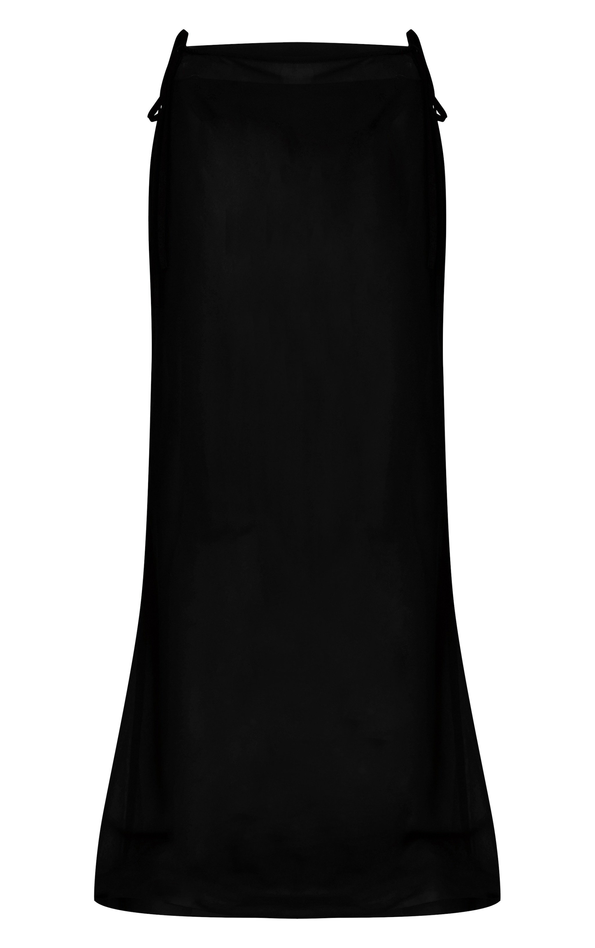 Black Chiffon Tie Waist Maxi Beach Skirt image 5