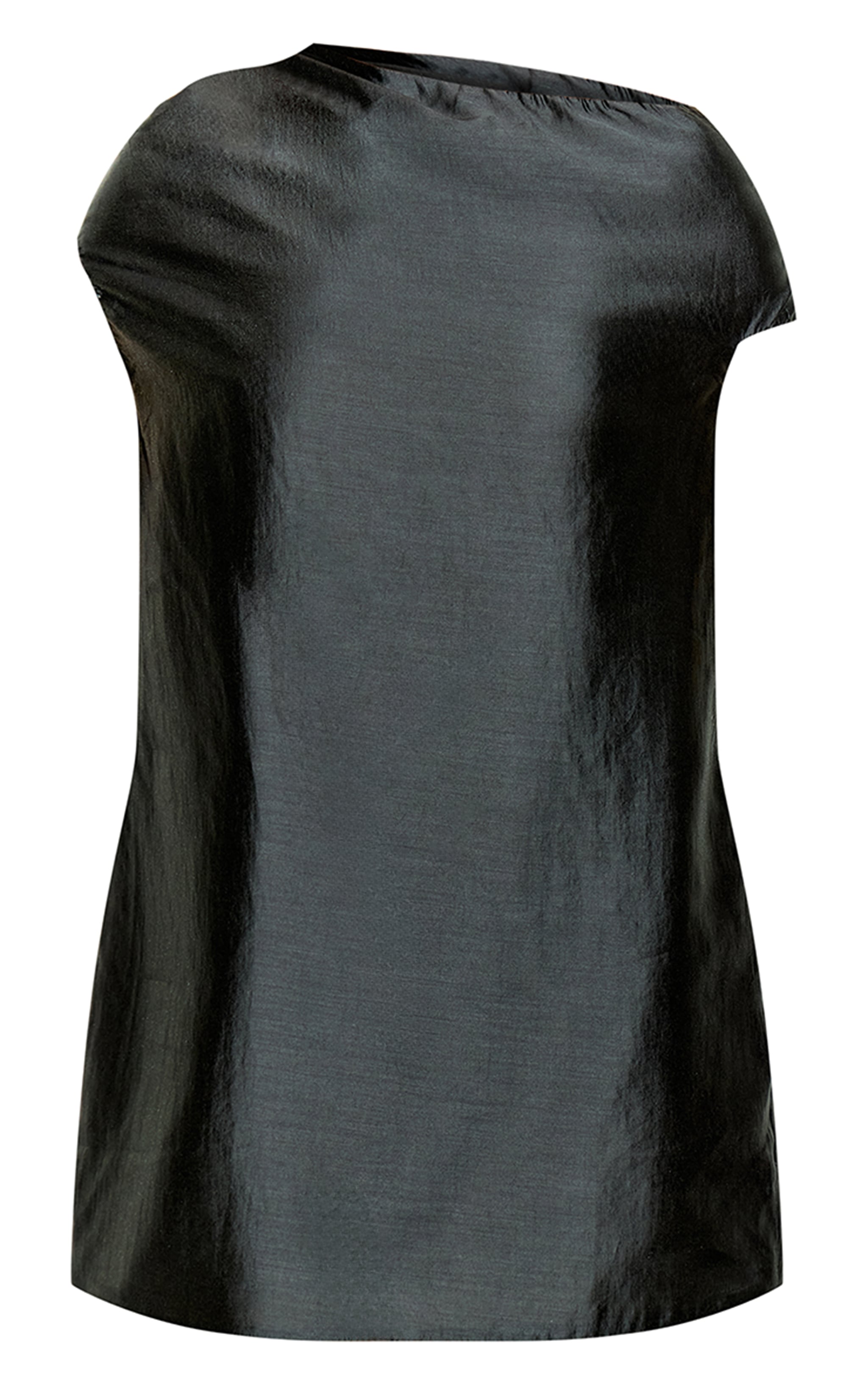 Dark Green Organza Shift Off Shoulder Dress image 5