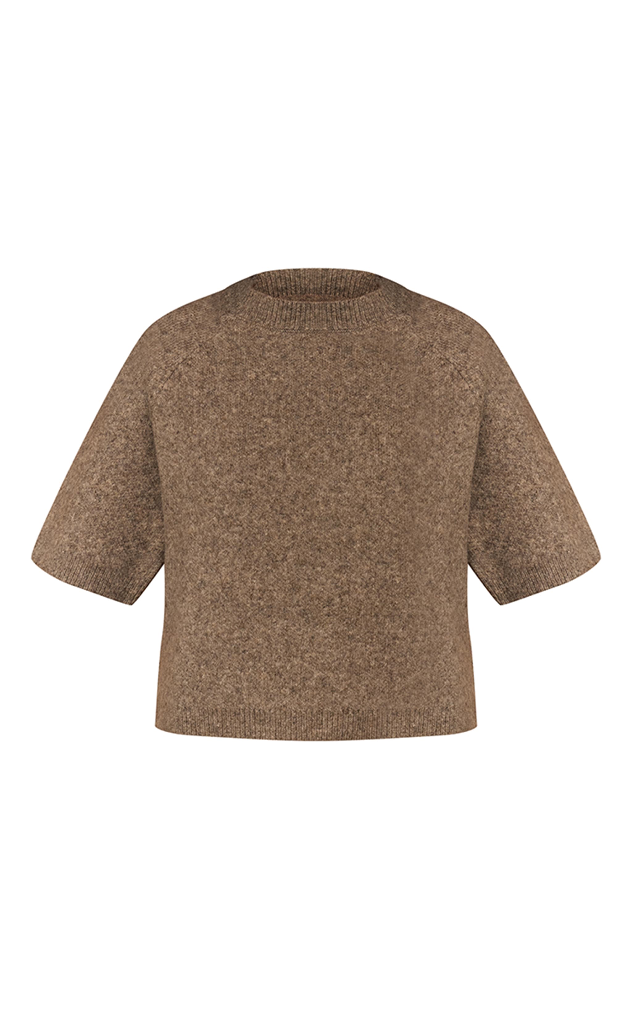 T-shirt en maille tricot douce taupe image 5