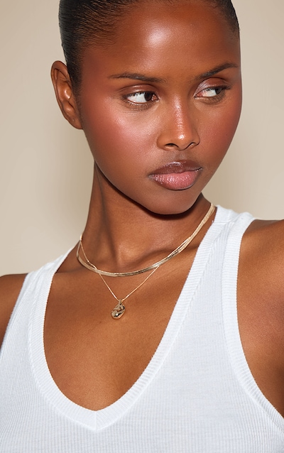 Gold Layered Snake Chain With Gold Pendant