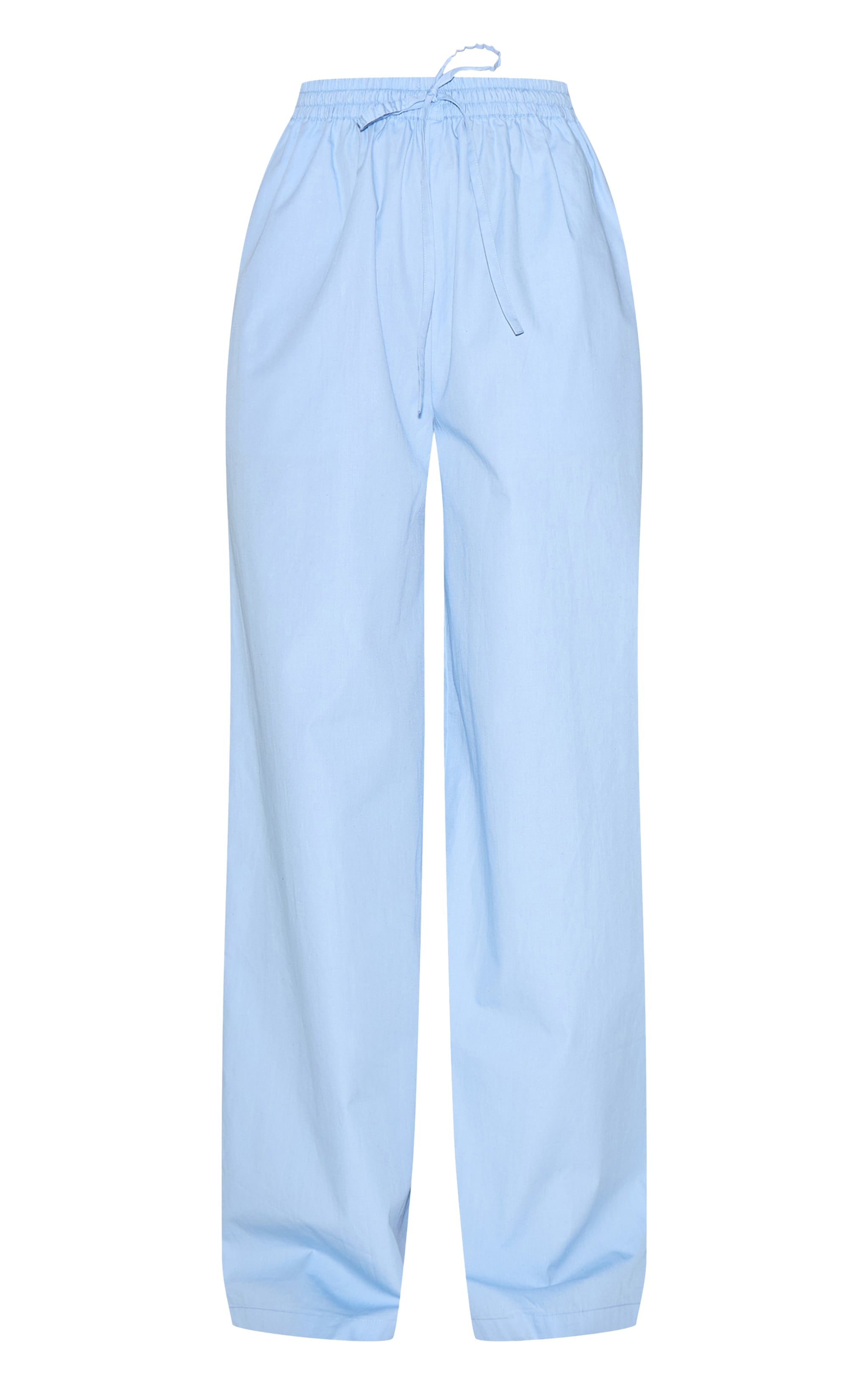 Sky Blue Cotton Poplin Wide Leg Pants image 5