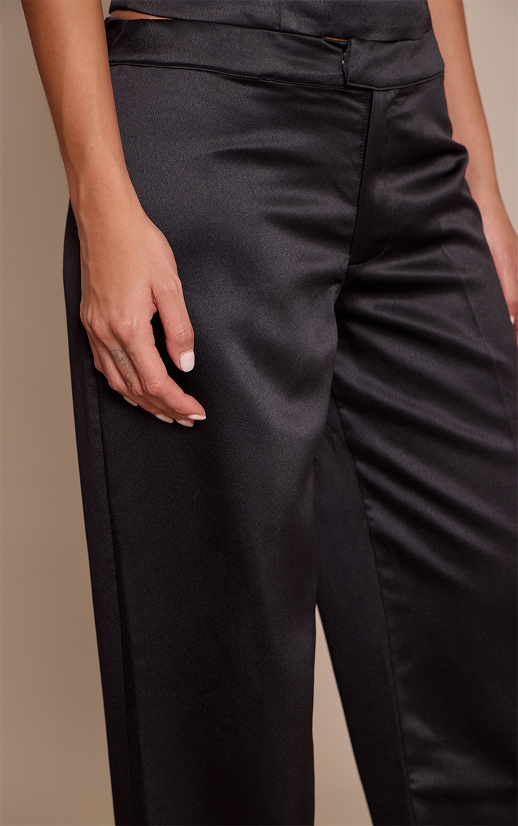 Black Satin low Rise Straight Leg pant  image 4