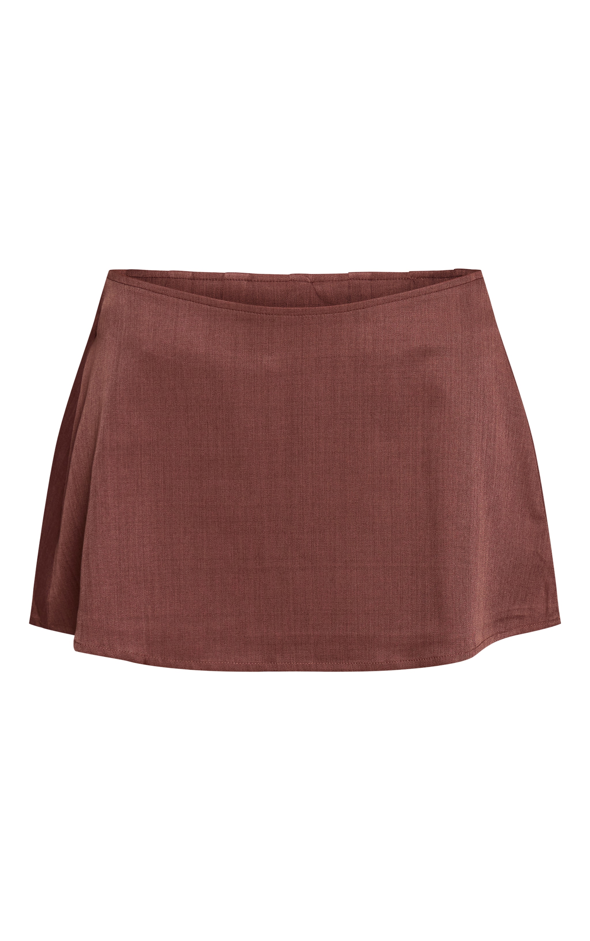 Jupe-short tissée marron à détail plissé derrière image 6