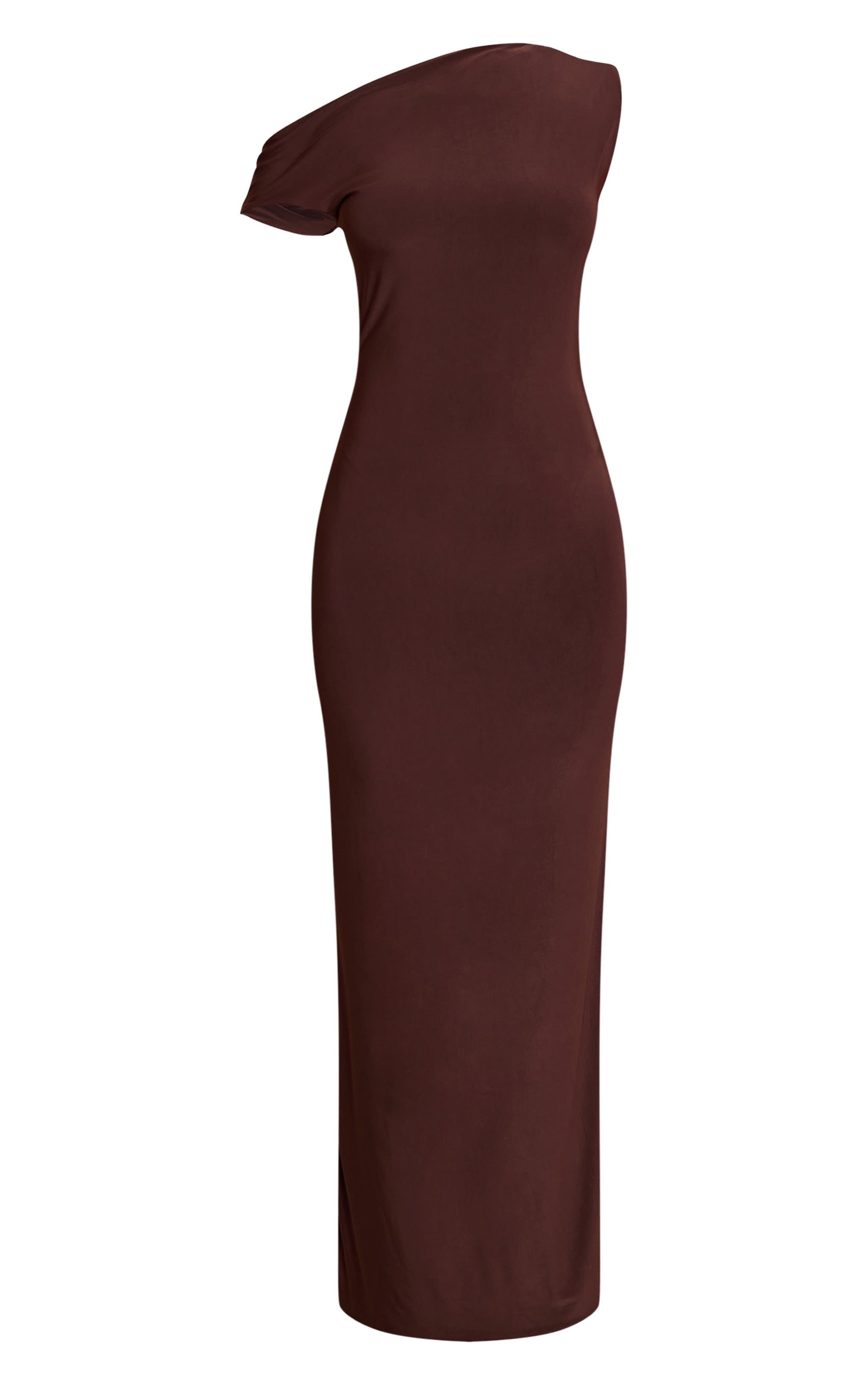 Petite Robe longue chocolat à empiècement image 5