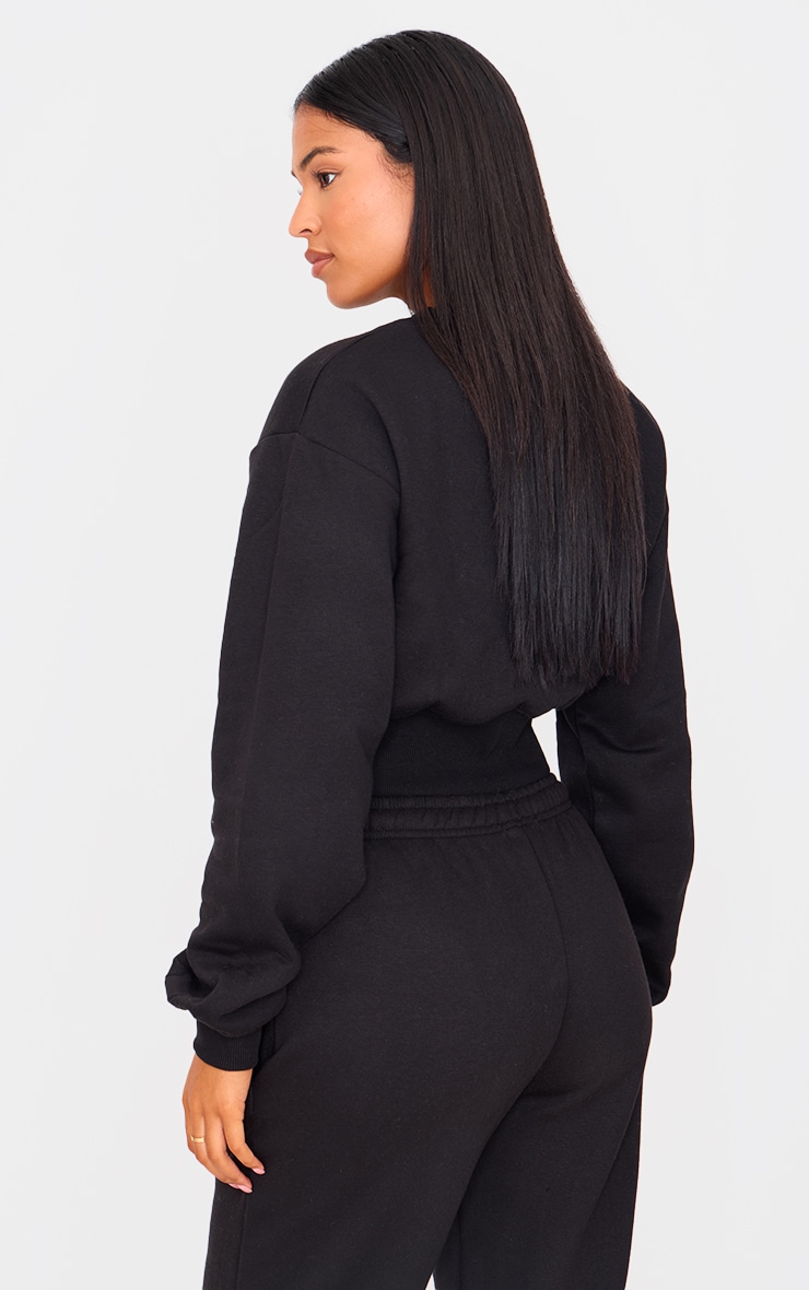 Tall Black Cropped Oversized Sweatshirt image 2
