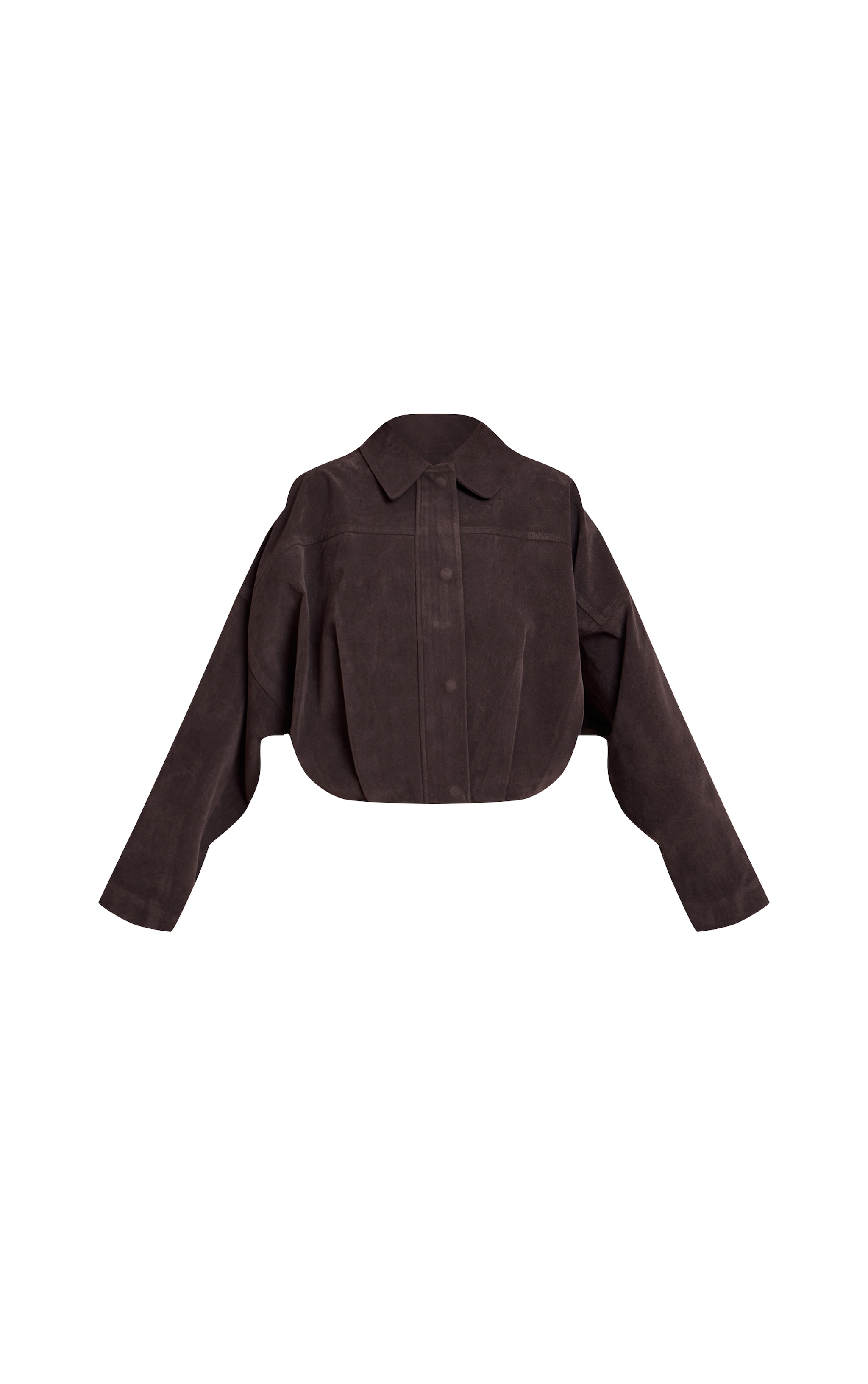 Grey Faux Suede Covered Placket Bomber Jacket image 5