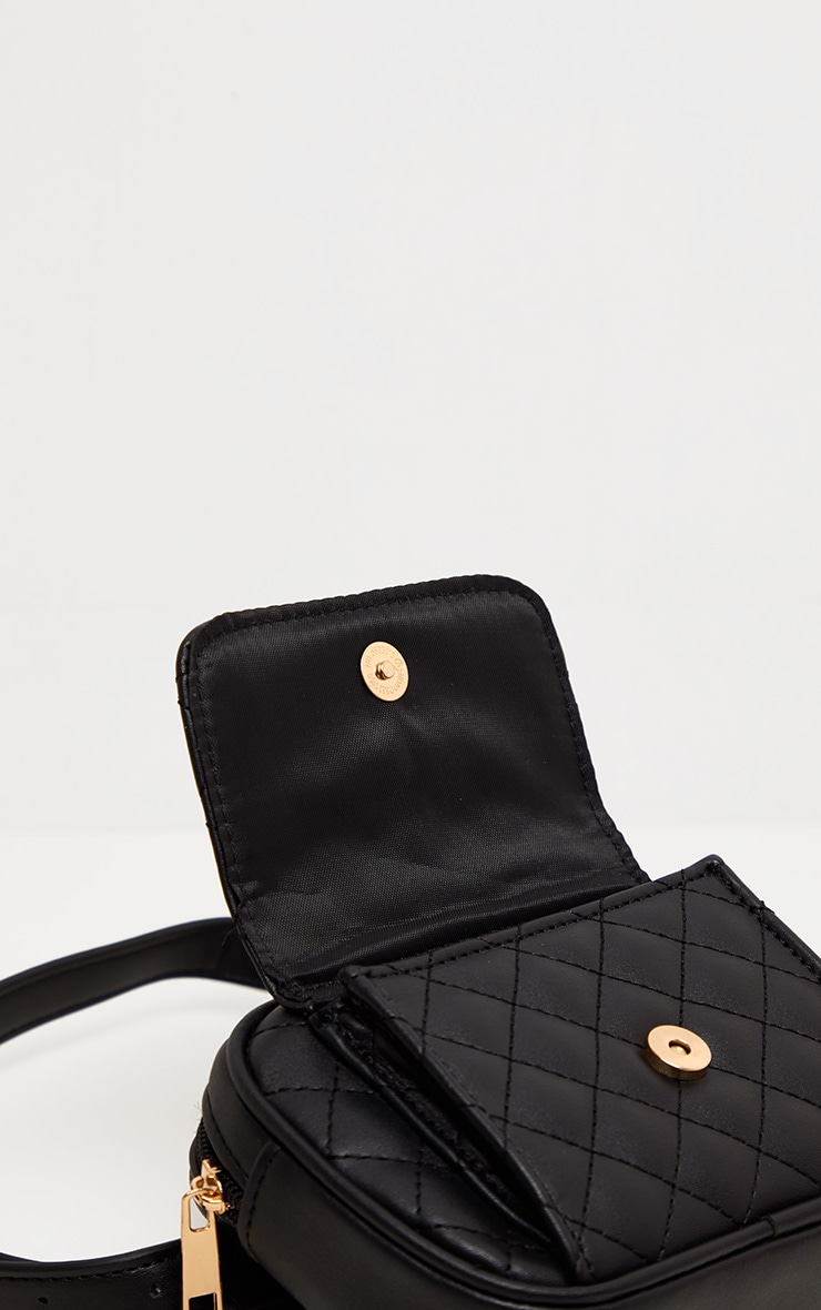black quilted fanny pack