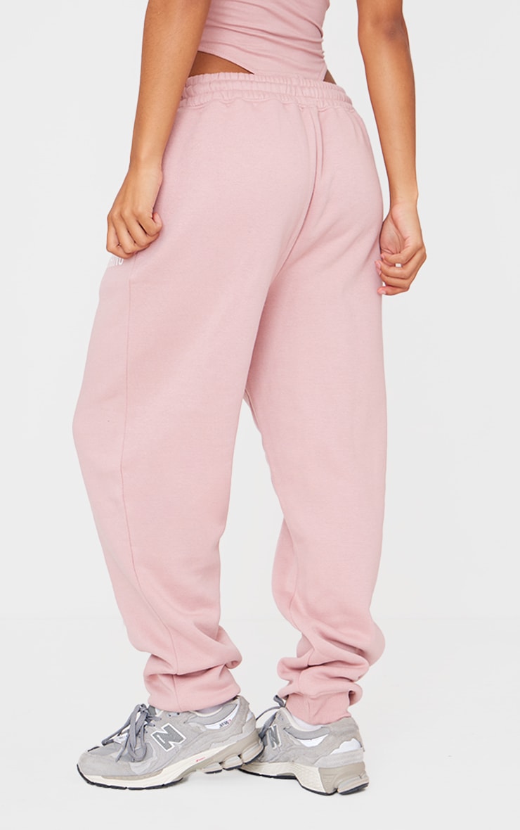 PRETTYLITTLETHING Light Pink High Waist Cuffed Track Pants image 3