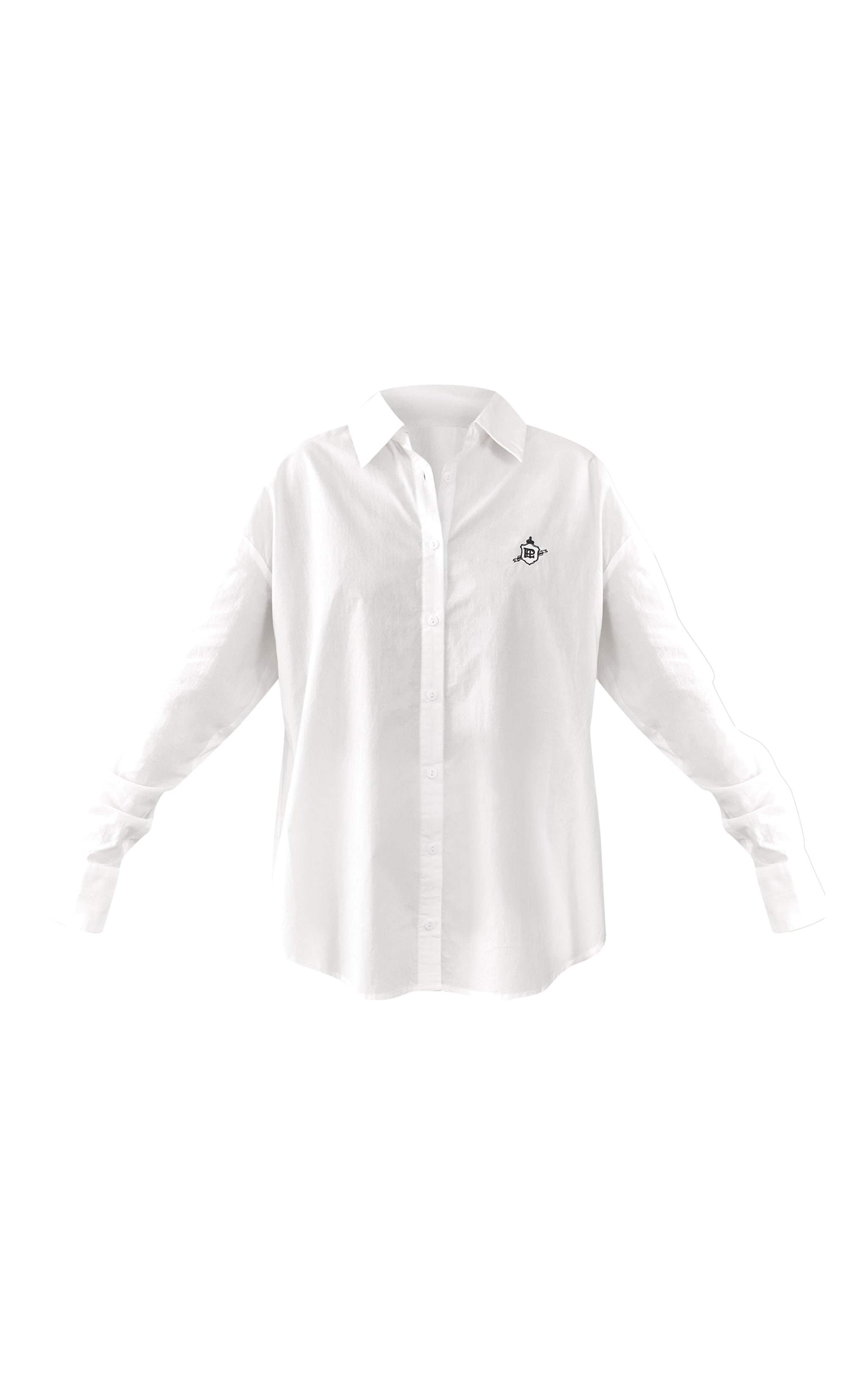 Chemise blanche à manches longues et logo brodé image 5