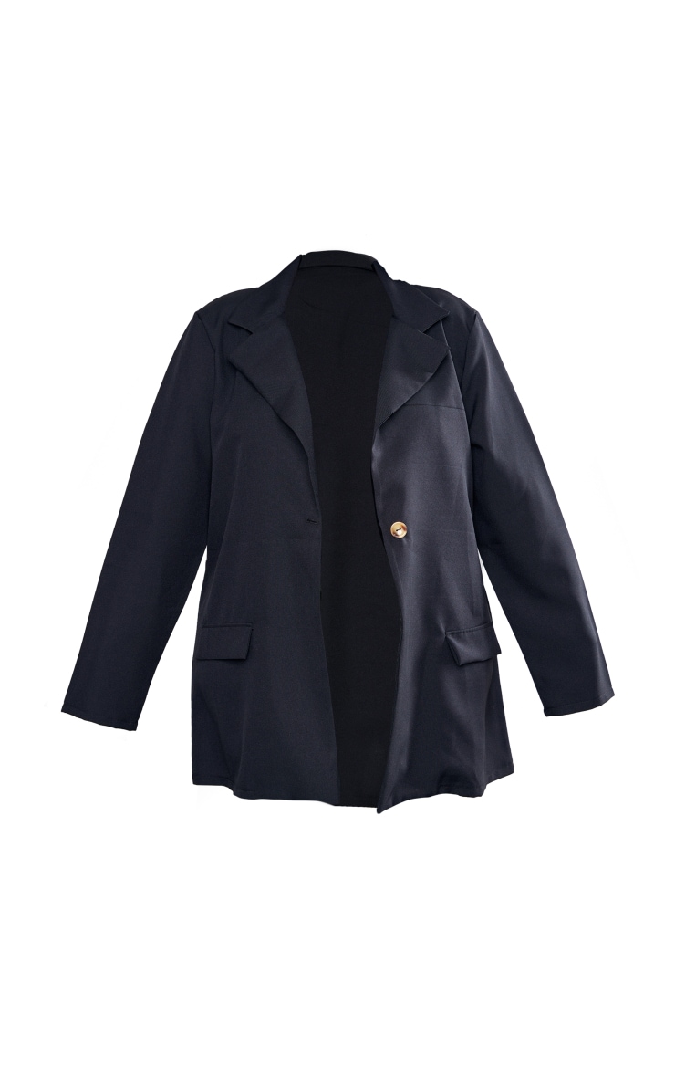 Plus Black Oversized Longline Blazer image 5