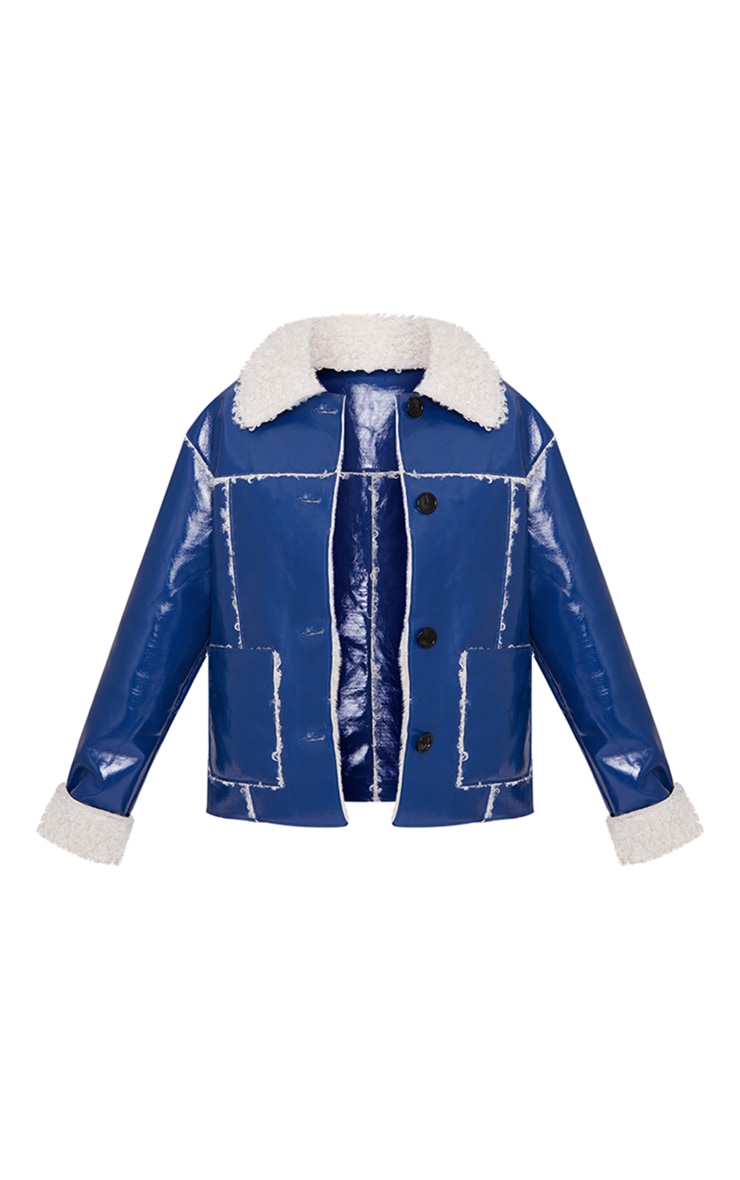 Blue vinyl jacket outlet
