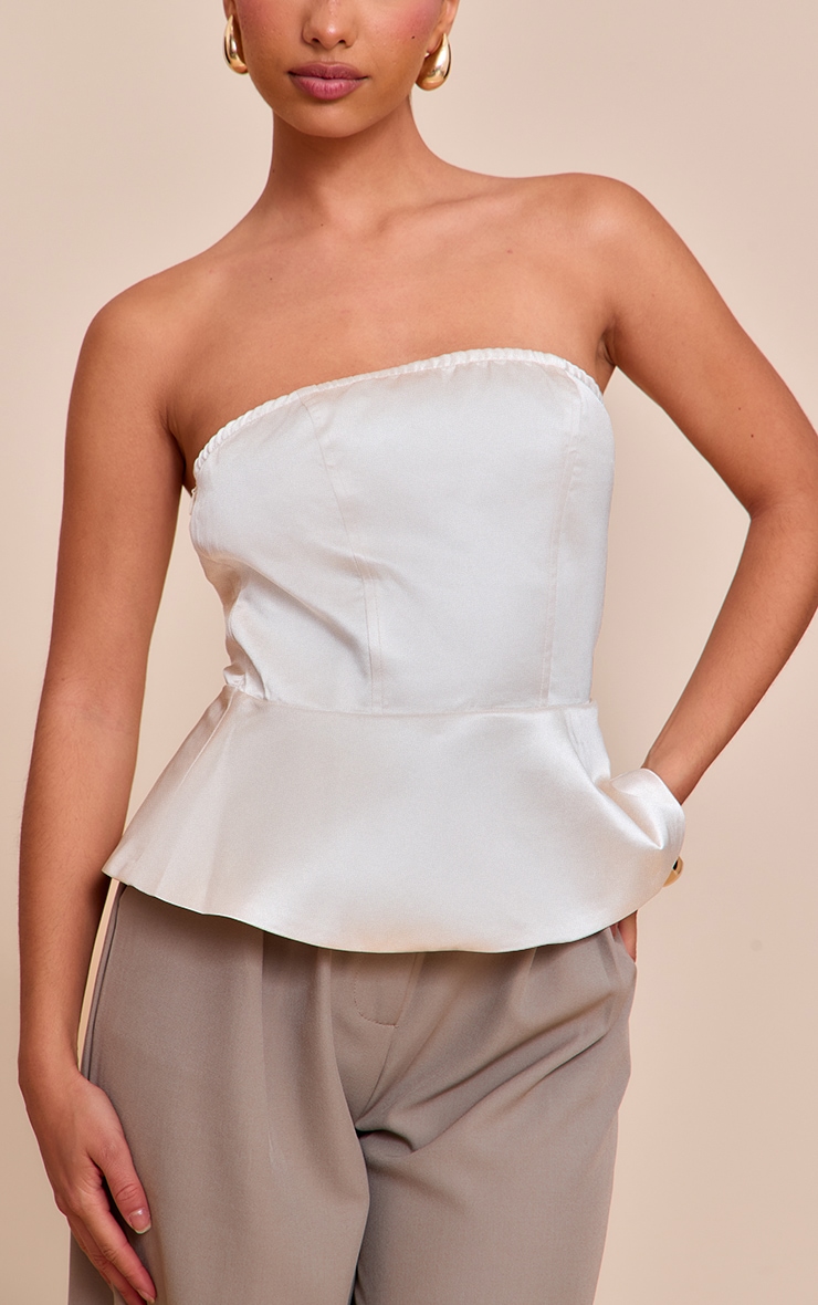 Pearl Satin Peplum Corset image 4