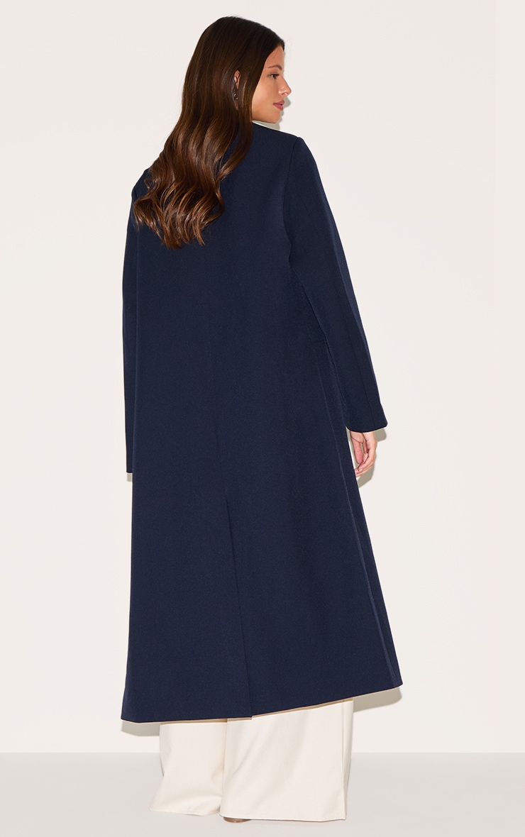 Manteau style duster long bleu marine image 2